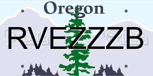RVEZZZB Oregon License Plate