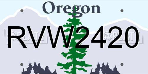 RVW2420 Oregon License Plate