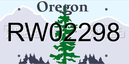 RW02298 Oregon License Plate