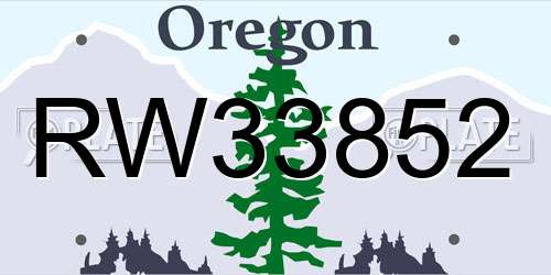 RW33852 Oregon License Plate