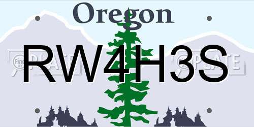 RW4H3S Oregon License Plate