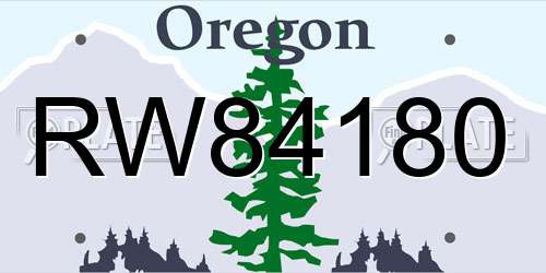RW84180 Oregon License Plate
