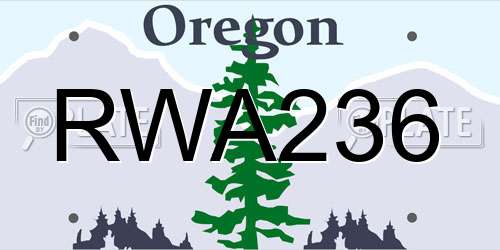 RWA236 Oregon License Plate