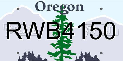 RWB4150 Oregon License Plate