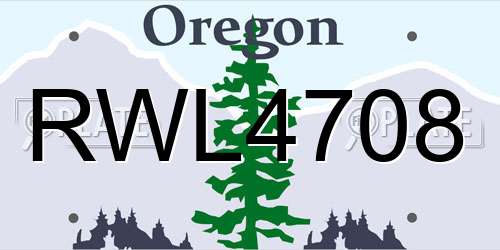RWL4708 Oregon License Plate
