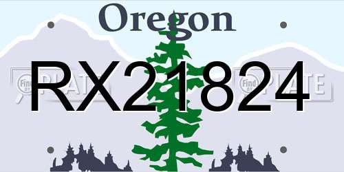 RX21824 Oregon License Plate