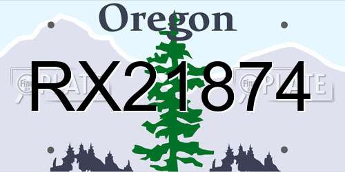 RX21874 Oregon License Plate