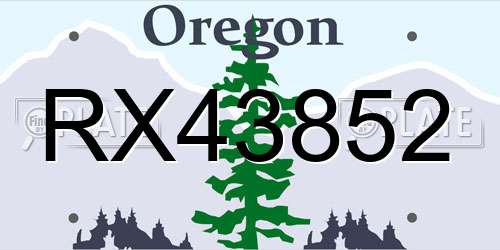 RX43852 Oregon License Plate