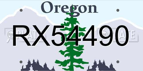 RX54490 Oregon License Plate