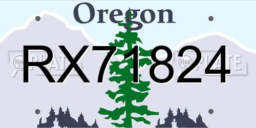 RX71824 Oregon License Plate