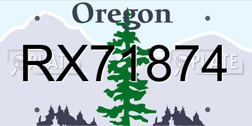 RX71874 Oregon License Plate