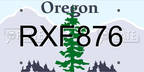 RXF876 Oregon License Plate