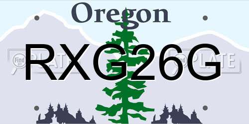 RXG26G Oregon License Plate
