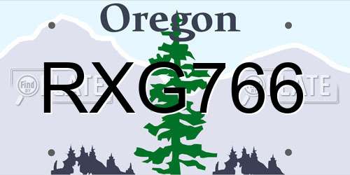 RXG766 Oregon License Plate