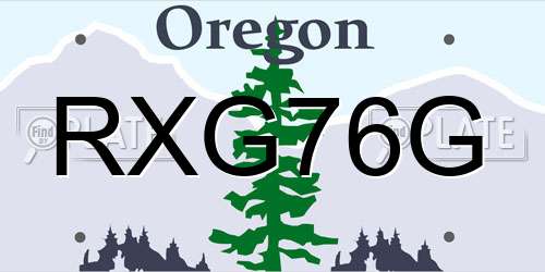 RXG76G Oregon License Plate