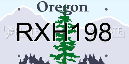RXH198 Oregon License Plate
