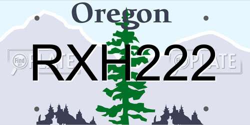 RXH222 Oregon License Plate