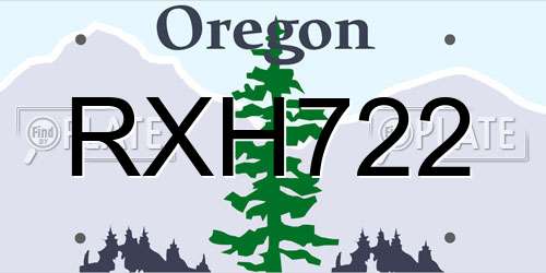 RXH722 Oregon License Plate