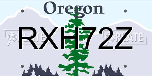 RXH72Z Oregon License Plate
