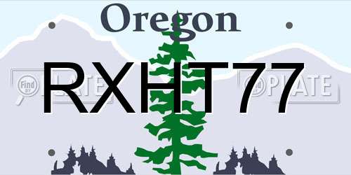 RXHT77 Oregon License Plate