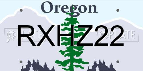 RXHZ22 Oregon License Plate
