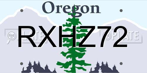 RXHZ72 Oregon License Plate