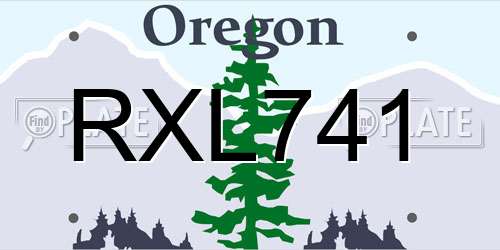 RXL741 Oregon License Plate