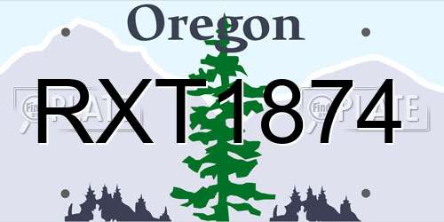 RXT1874 Oregon License Plate