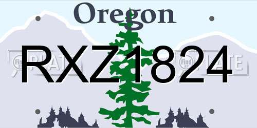 RXZ1824 Oregon License Plate