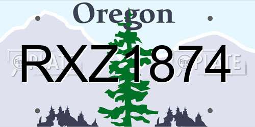 RXZ1874 Oregon License Plate