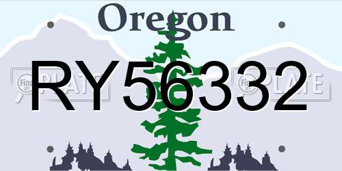 RY56332 Oregon License Plate