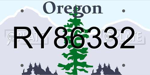 RY86332 Oregon License Plate