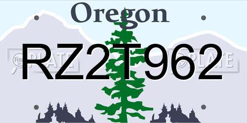 RZ2T962 Oregon License Plate