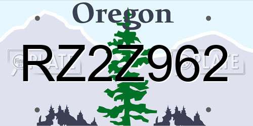 RZ2Z962 Oregon License Plate