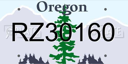 RZ30160 Oregon License Plate