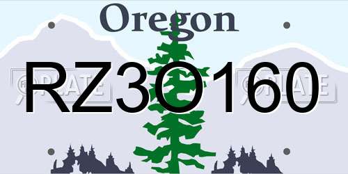 RZ3O160 Oregon License Plate