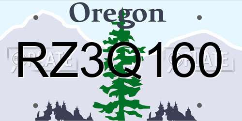 RZ3Q160 Oregon License Plate
