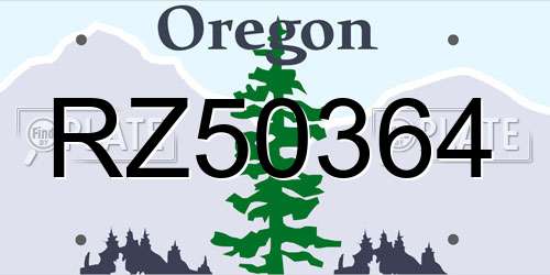 RZ50364 Oregon License Plate