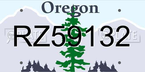 RZ59132 Oregon License Plate
