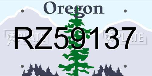 RZ59137 Oregon License Plate