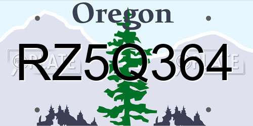 RZ5Q364 Oregon License Plate
