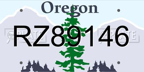 RZ89146 Oregon License Plate