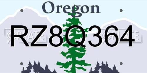 RZ8Q364 Oregon License Plate