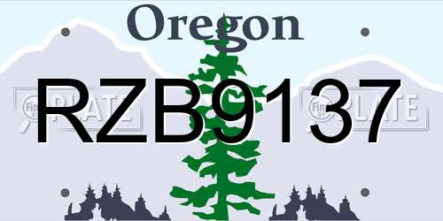 RZB9137 Oregon License Plate