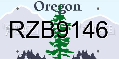 RZB9146 Oregon License Plate