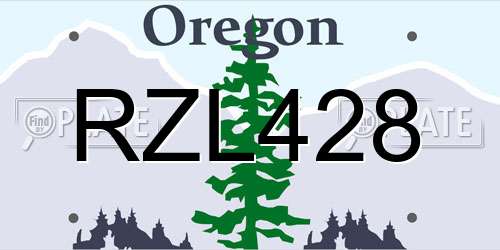RZL428 Oregon License Plate