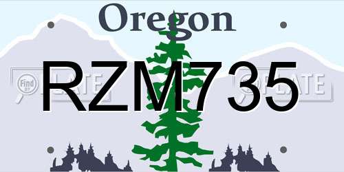 RZM735 Oregon License Plate