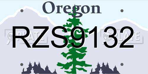 RZS9132 Oregon License Plate