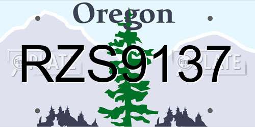 RZS9137 Oregon License Plate