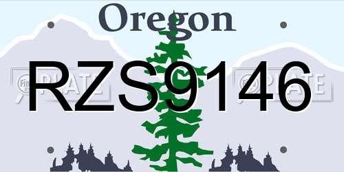 RZS9146 Oregon License Plate
